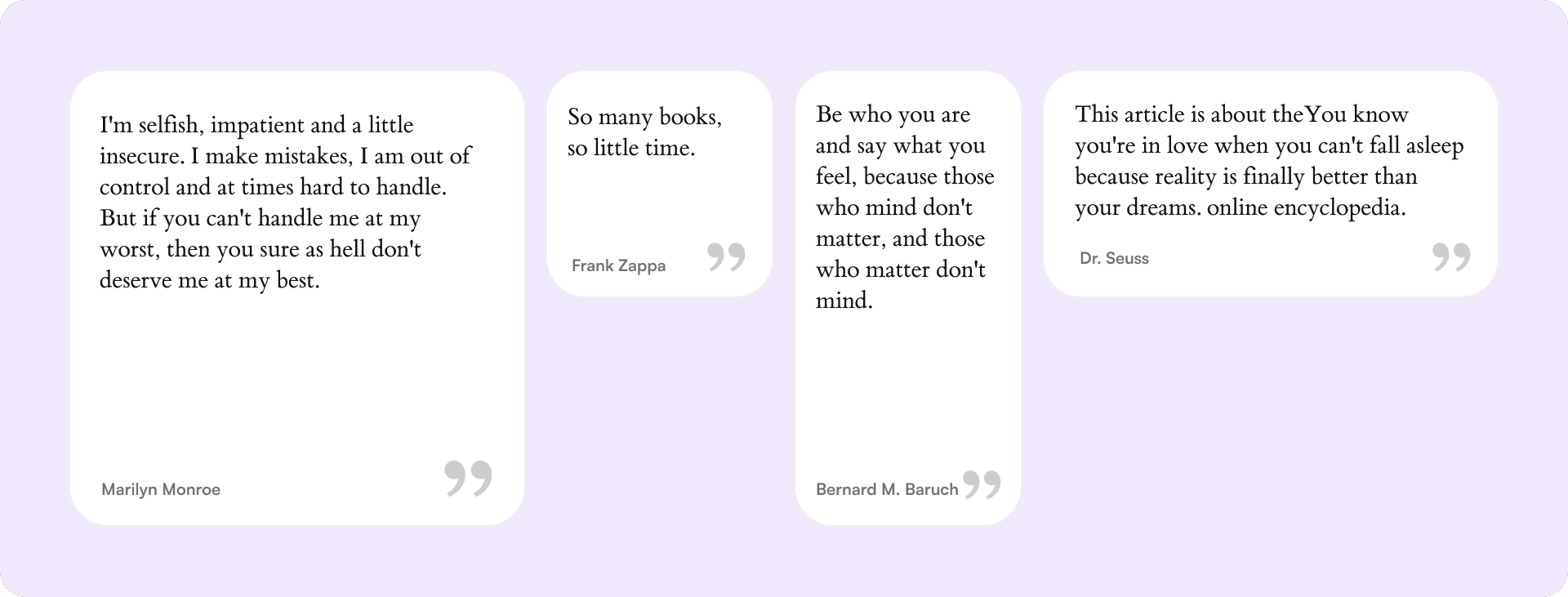 article card